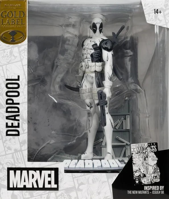 MARVEL COLLECTION PVC STATUE 1/10 DEADPOOL (THE NEW MUTANTS 98) (LINE ART) (GOLD LABEL) 17 CM [DAMAGED BOX]